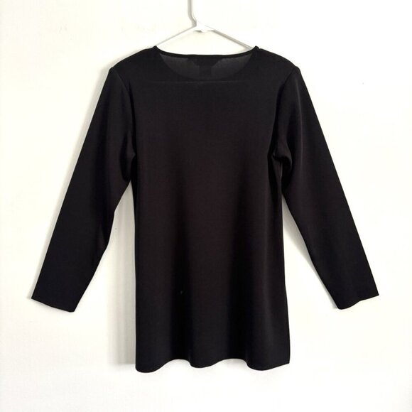 Exclusively Misook Black Long Sleeve Tunic Top Embellished Women’s Size Medium - Picture 7 of 8